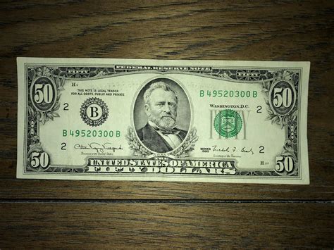 1990 $50 Fifty Dollar Bill Note Federal Reserve US Currency Old Money ...