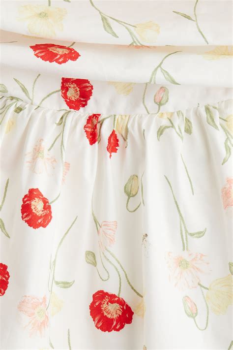 Women's White/Floral Draped cold shoulder dress | H&M IN