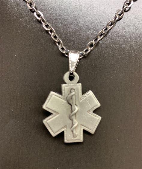 Necklace - EMS Staff of Life, Pewter - The Fire Bell