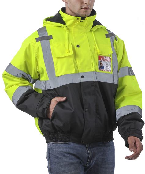 Reflective Hi Vis Winter Jacket, Safety Yellow Jackets for Men, High ...