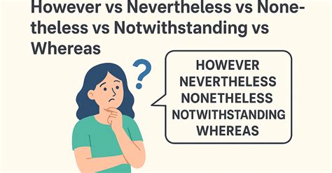 However vs Nevertheless vs Nonetheless vs Notwithstanding vs Whereas ...