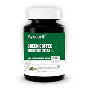 Ayuearth Green Coffee bean Extract Capsule 500 mg | 50 % Chlorogenic ...