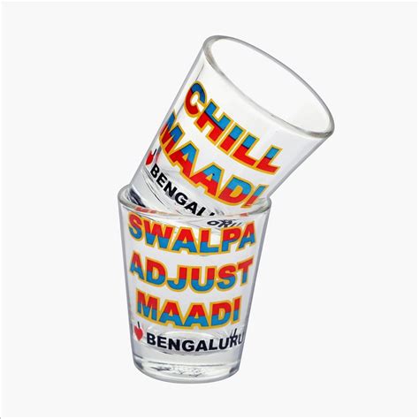 Buy EK DO DHAI Set of 2 Printed Shot Glasses - 60ml from Ek Do Dhai at ...