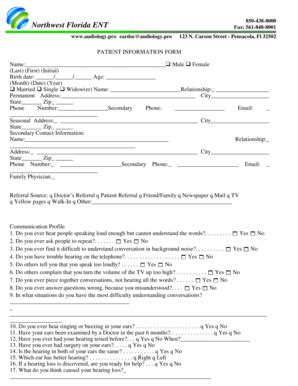 Patient Information Form - Blank Fillable Template | Fill Out, Print ...