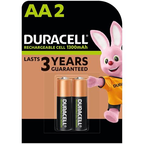 Duracell Rechargeable AA 1300mAh Battery, Pack of 2, Everyday Devices ...