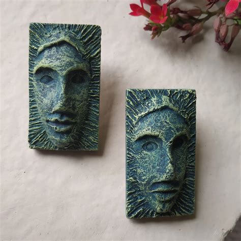 Papier-mâché Mask Studs-Blue – aranya earthcraft