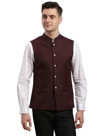 Buy Turtle Men 100% Cotton Maroon Solid Formal Nehru Jacket at Amazon.in