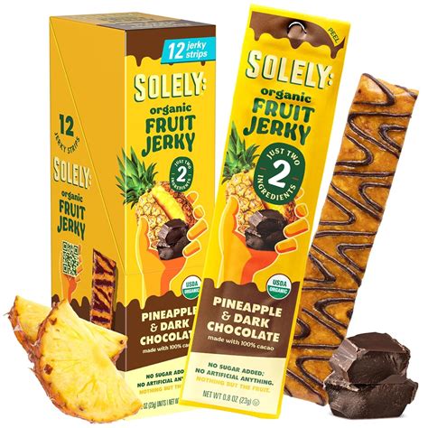 Solely Organic Pineapple & Dark Chocolate Fruit Jerky - Organic Fruit ...