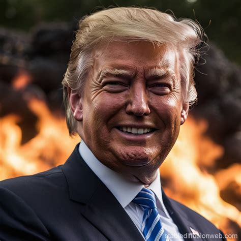 trump evil smile fire Blank Template - Imgflip