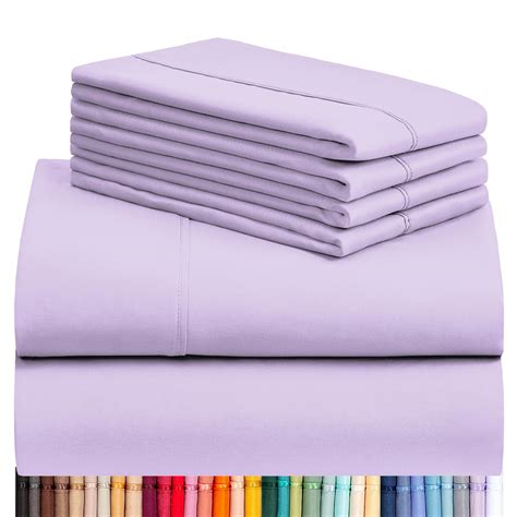 LuxClub 6 PC Full Sheet Set, Rayon Made from Bamboo Bed Sheets, Deep ...