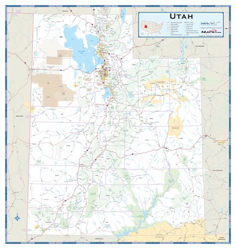 Utah Road Map Utah Counties Map - Standard With Roads