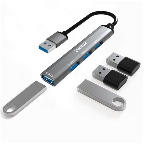 Verilux® USB Hub 3.0 for PC USB Extender with 4 USB Ports High Speed 3. ...