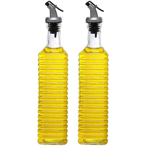 Cutting EDGE Glass Oil Pourer / Dispenser with Leak-Proof Cap ( Transp