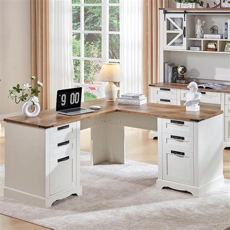 RedLemon 60 Farmhouse L Shaped Executive Desk with Macao | Ubuy
