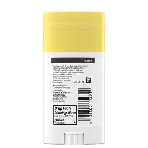 Neutrogena Sheer Zinc Mineral Sunscreen Stick SPF 50+ 42g