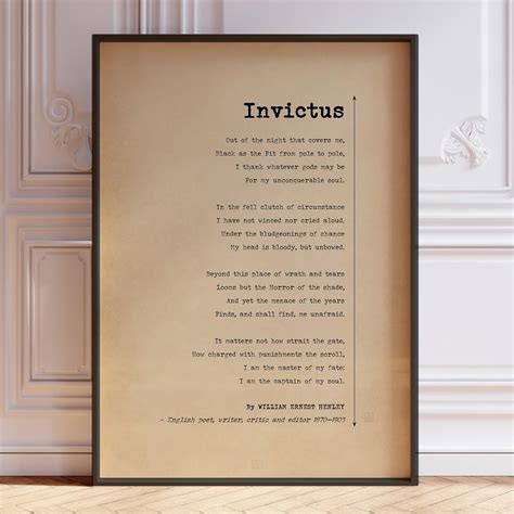 Invictus Poem Poster