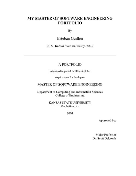 (PDF) MY MASTER OF SOFTWARE ENGINEERING PORTFOLIO