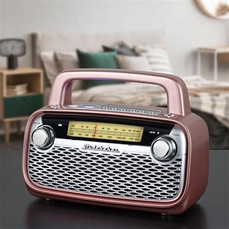 Studebaker SB2006 Bluetooth Speaker | Rose Gold Portable Radio with AM ...