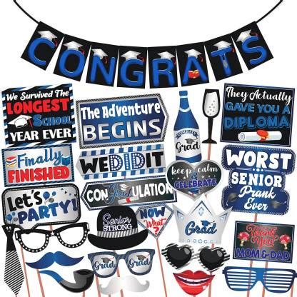 Wobbox Graduation Photo Booth Props Banner, Graduation Decoration Items ...