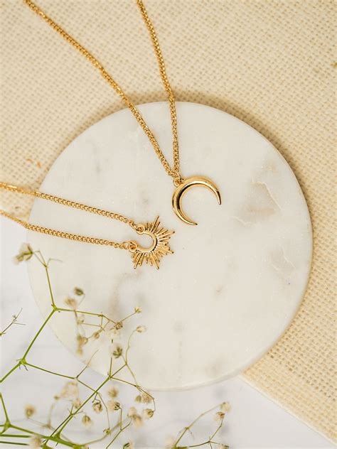 Own Celestial Sun & Moon Pendant Necklace Combo | LiliOrigin