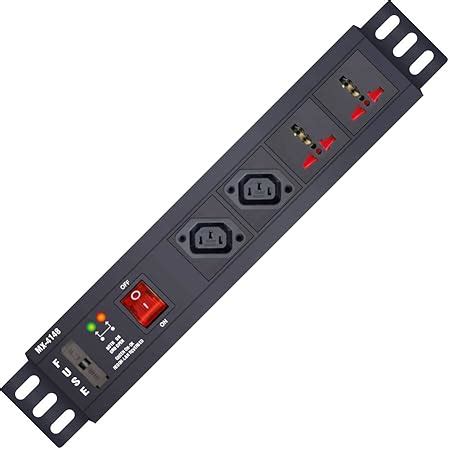 MX Power Strip with 3 IEC 320 C13, 2 6Amp Universal Sockets, 2 USB ...