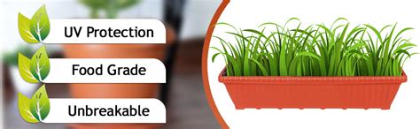 VGreen Garden Plastic Rectangular Big Planter, Brown, Standard, 2 ...
