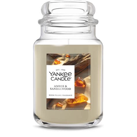 Yankee Candle Amber & Sandalwood Original Large Jar Scented Candles, 22 ...