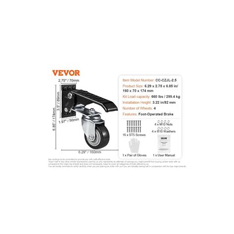 VEVOR Workbench Casters kit 660 lbs Load Capacity, India | Ubuy