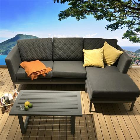 Buy Quatropi Modern Outdoor Garden 3 Seater Sofa + Chaise and Table ...