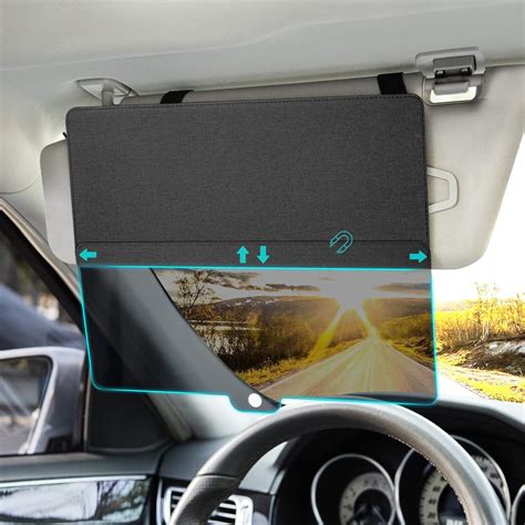 NAZZO Sun Visor Extender for Car, Sun Blocker with PC Sunshade Lens ...