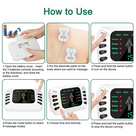 Buy Elétrica Músculo Relax Estimulador Massageador 8 modos Terapia ...