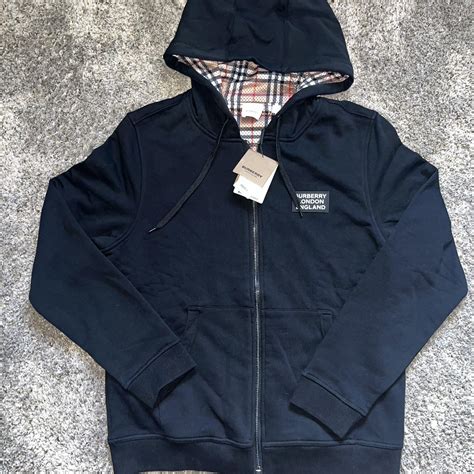 Black Burberry Zip-up/Hoodie Excellent condition (... - Depop