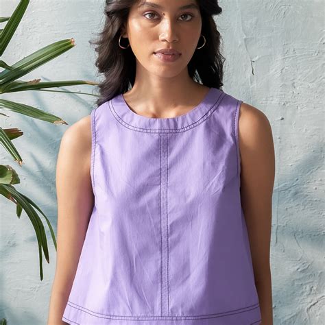 Lavender A-Line Crop Top: Chic & Effortlessly Stylis – Canoopi