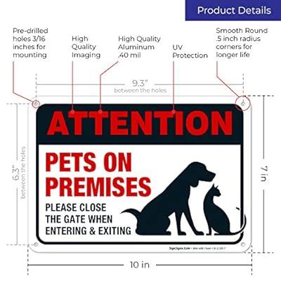 SigoSigns Keep Gate Closed Sign, Pets On Premises, 10x7 India | Ubuy