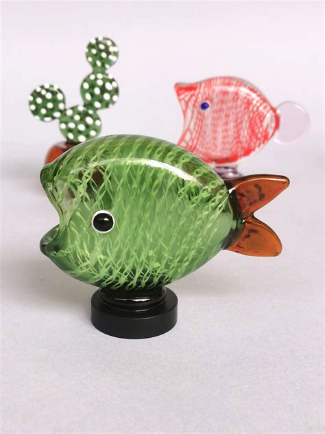 Tabletop Decor | Fish Table Decor Glass- Minty Midori
