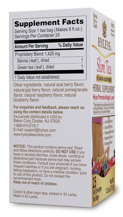 Hyleys Slim Tea 5 Flavor Assortment - Weight Loss India | Ubuy