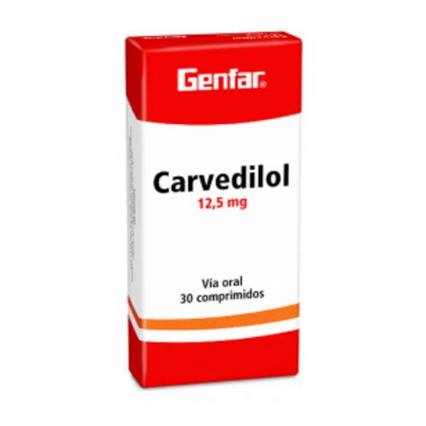 Carvedilol 12,5 mg Caja x 30 comprimidos – Droguería Farma Economía