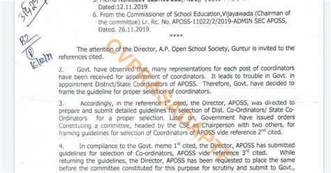 appointment District/State Coordinators of APOSS Guidelines - Vidya Kranthi