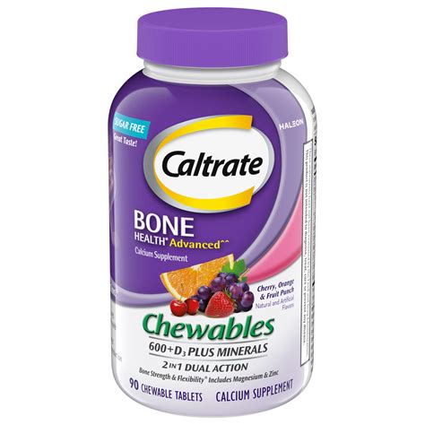 Caltrate Chewables 600 D3 Plus Minerals Calcium And Vitamin D ...