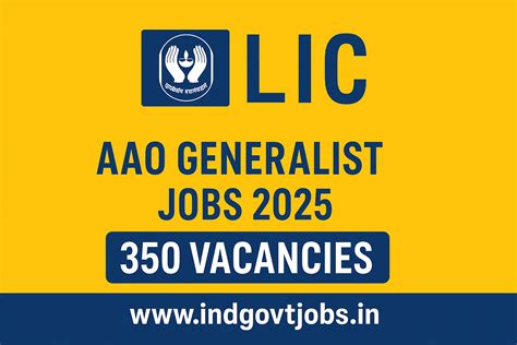 LIC AAO Recruitment 2025 - 350 Generalist Vacancies, Notification ...