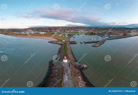 Aerial View of Burry Port Town Lighthouse Stock Image - Image of view ...