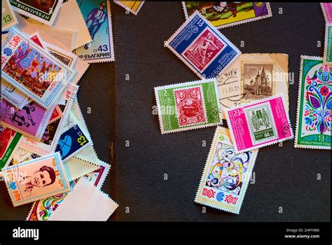Collection of stamps Stock Photo - Alamy