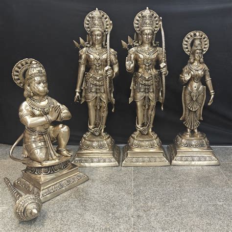 Brass Large Size Exclusive Rama Darbar Ram Family Statue Idol Home ...
