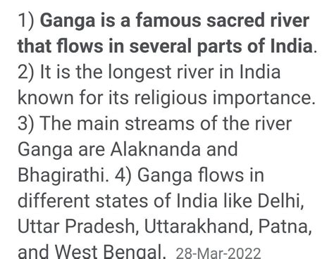 write a short essay on Ganga river - Brainly.in