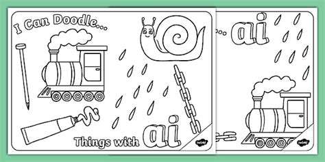 I Can Doodle Things with 'ai' Colouring Pages (teacher made)