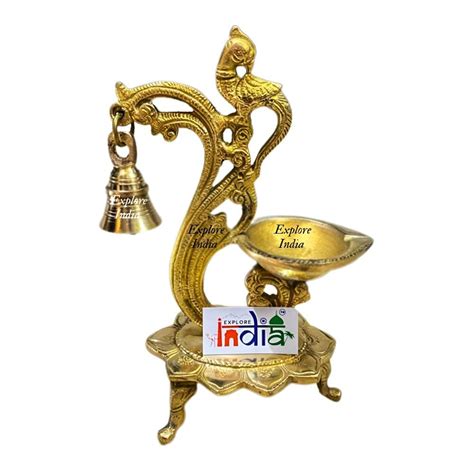 Buy EXPLORE India Parrot Diya Stand | Brass Hanging Bell Diya Stand ...
