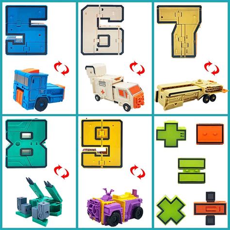 Buy Robot Action Figure Toy Numbers Transform into Vehicles Included ...