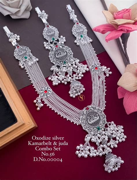 Oxodize Silver Kamar Belt And Juda Combo Set 3