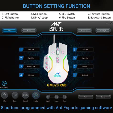 Buy Shop Ant Esports GM320 RGB Gaming Mouse (White) at Low Price & EMI ...