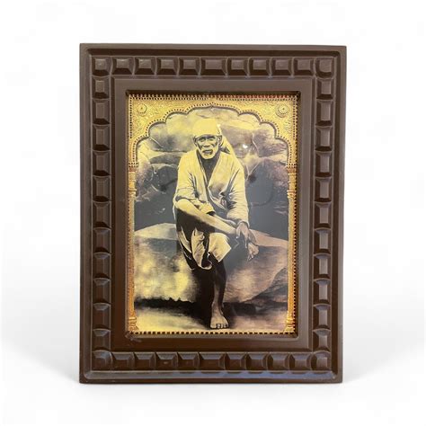 Sai Baba -4 Gold Foil Art with Wooden Frame. – E-Studio